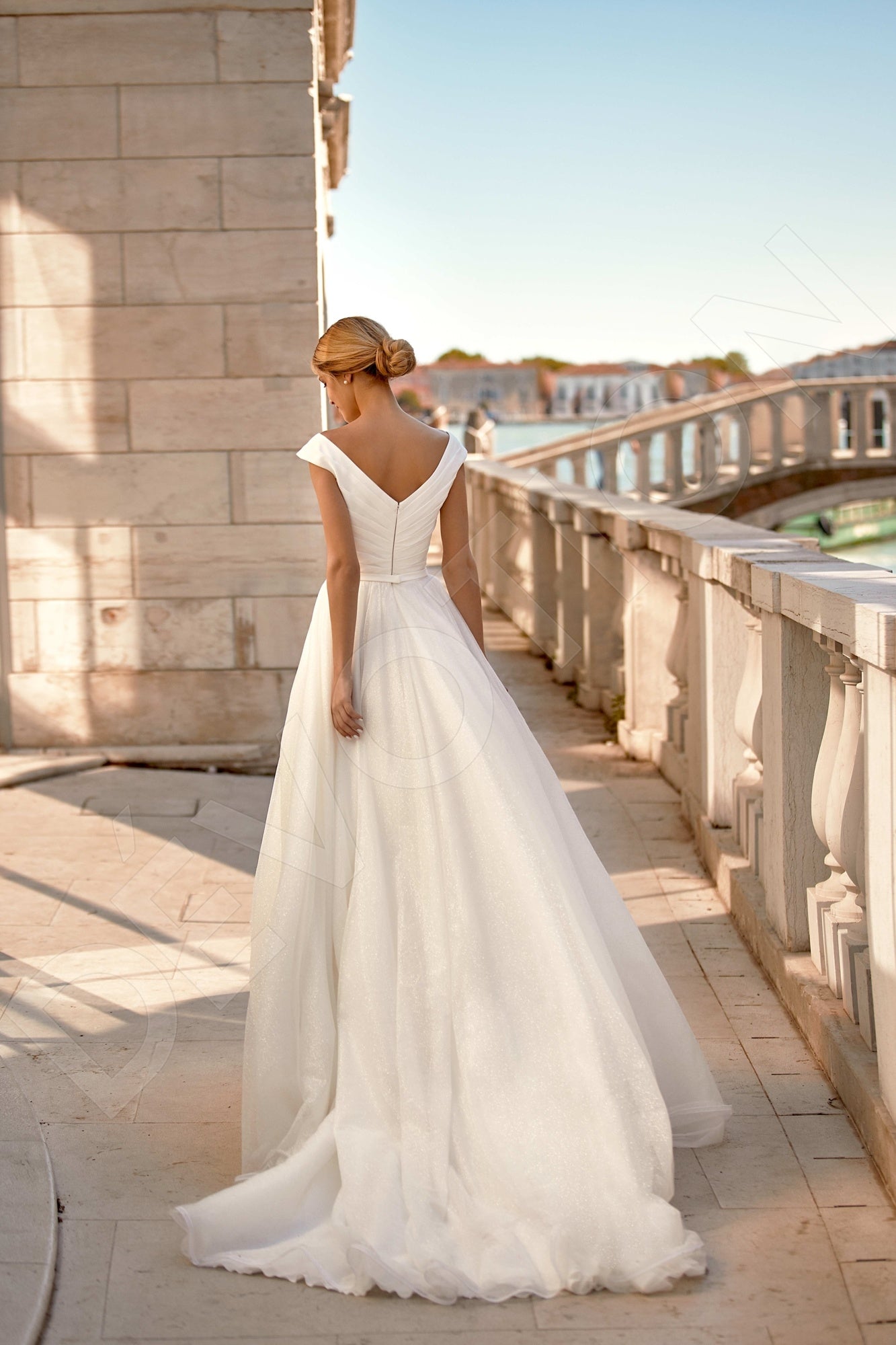 Aspina A-line V-neck Ivory Wedding dress 6