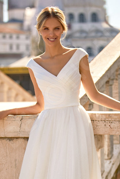 Aspina A-line V-neck Ivory Wedding dress 4