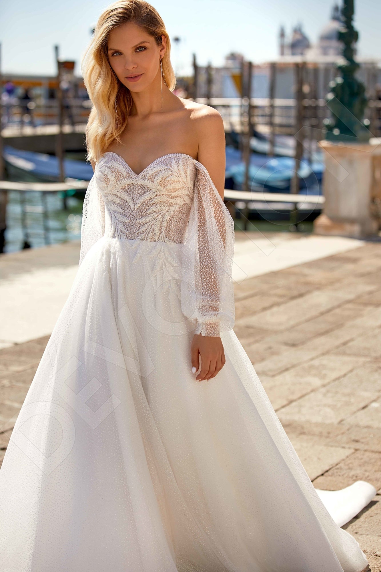 Bluma A-line Off-shoulder/Drop shoulders Ivory Wedding dress