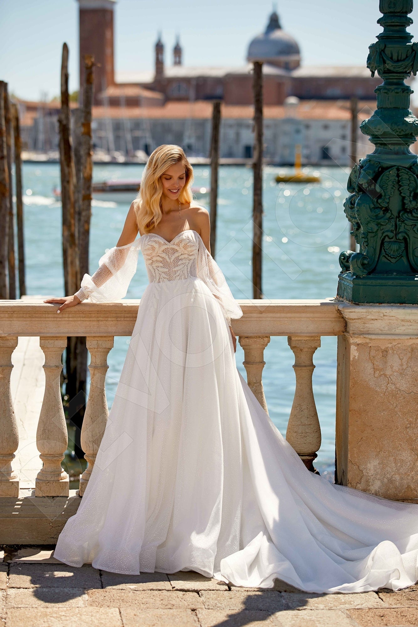 Bluma A-line Off-shoulder/Drop shoulders Ivory Wedding dress