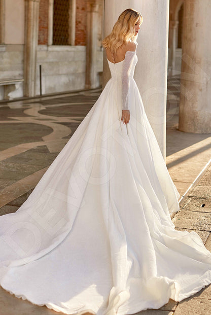 Cara A-line Illusion Ivory Wedding dress Back