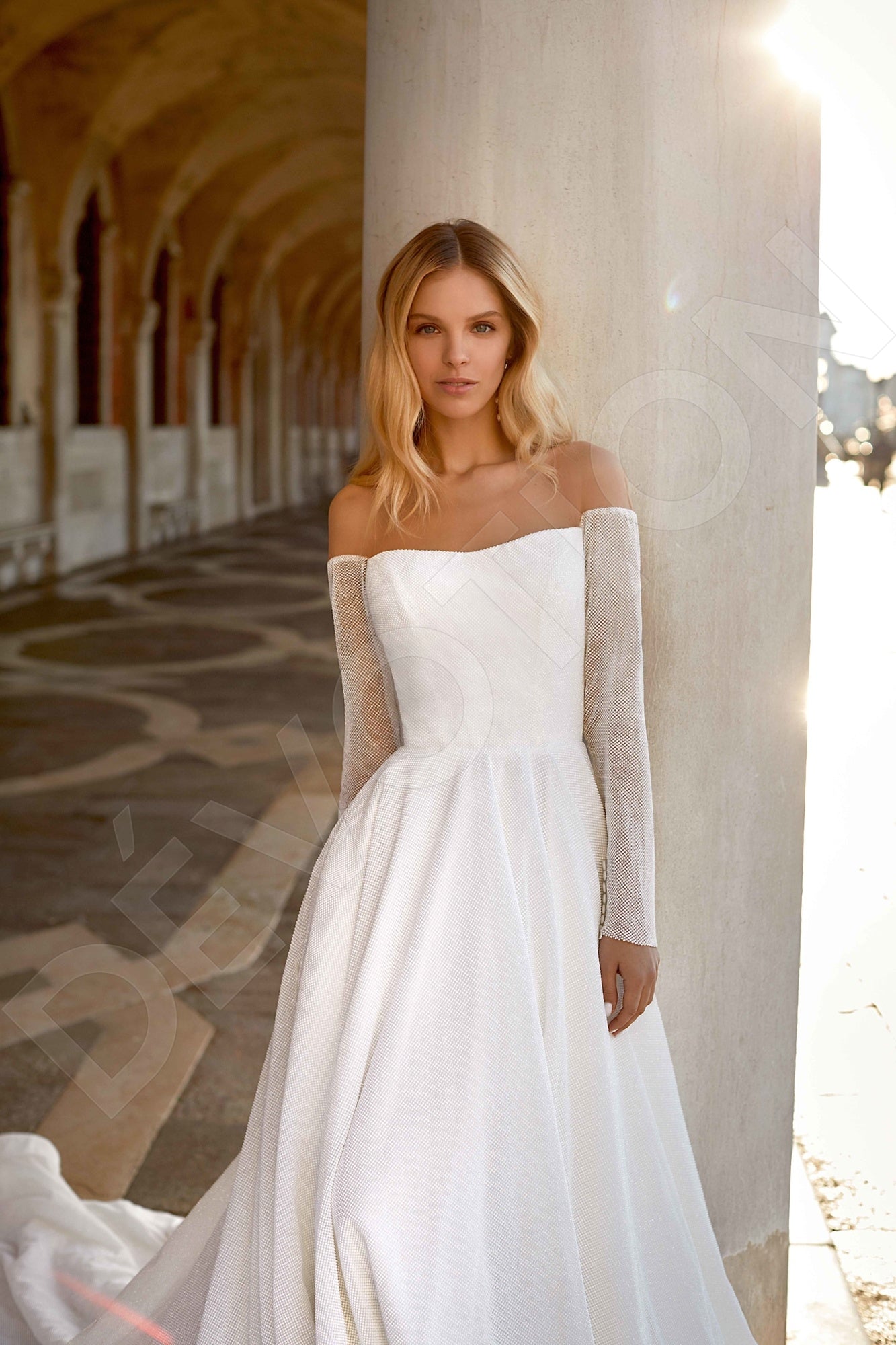 Cara A-line Illusion Ivory Wedding dress