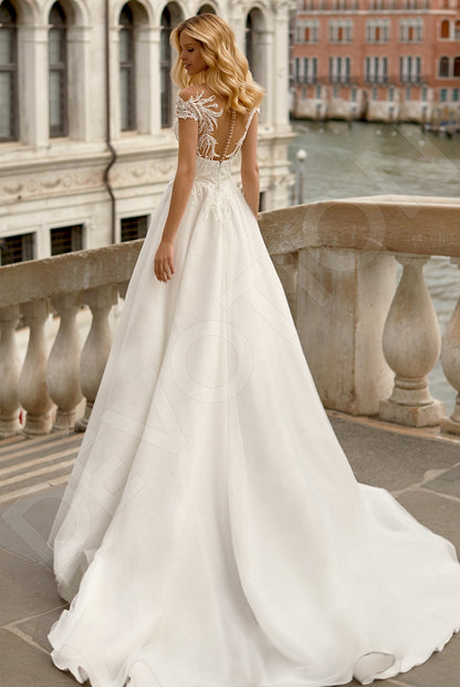 Deni A-line Illusion Ivory Wedding dress Back