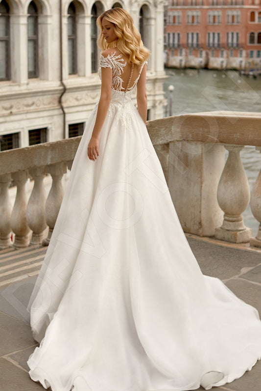 Deni A-line Illusion Ivory Wedding dress