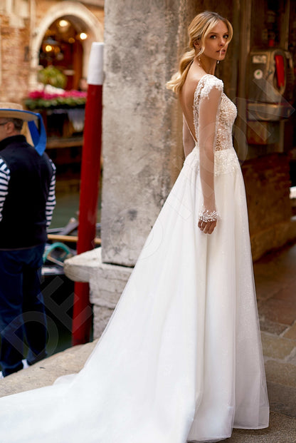 Marya A-line Jewel Ivory Wedding dress 5