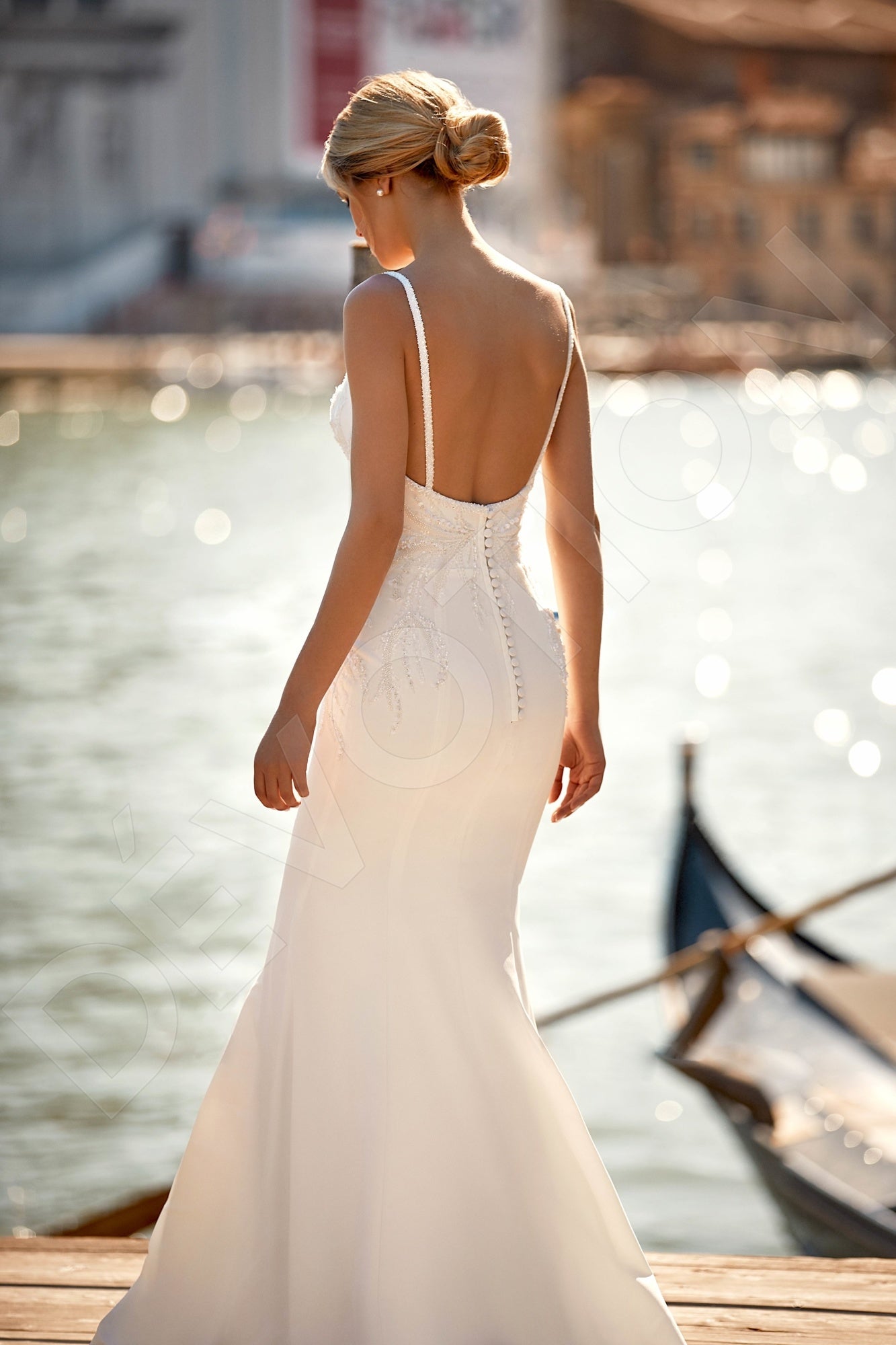 Mishella Trumpet/Mermaid Sweetheart Ivory Wedding dress Back
