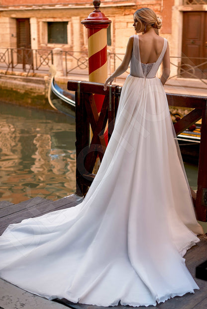 Samilla A-line Square Ivory Wedding dress Back
