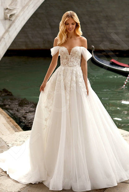 Santana Princess/Ball Gown Off-shoulder/Drop shoulders Ivory Wedding dress Front