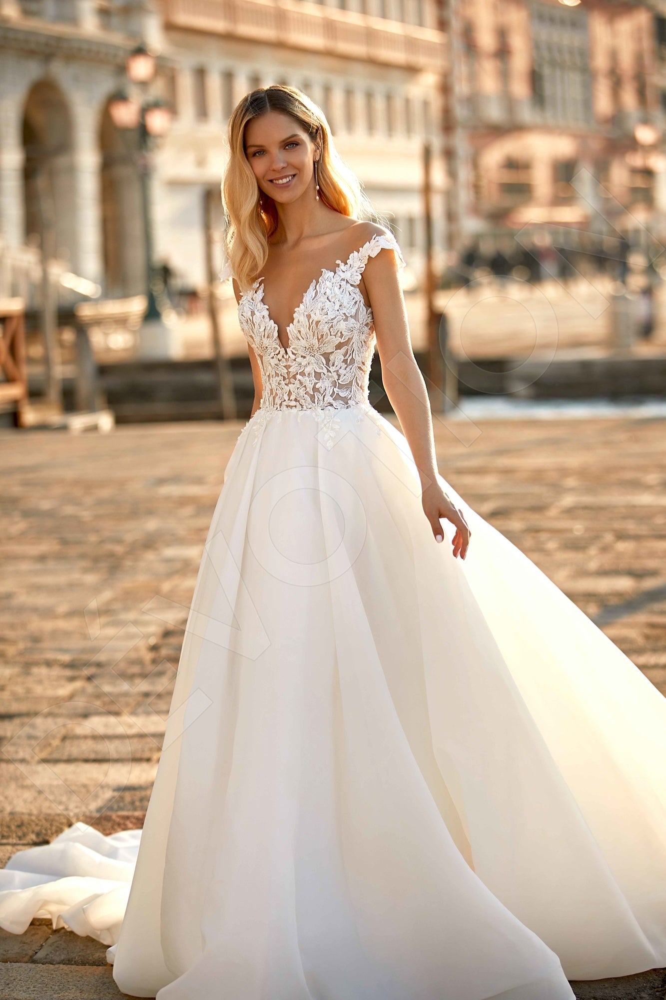 Sarina A-line Illusion Ivory Wedding dress 4
