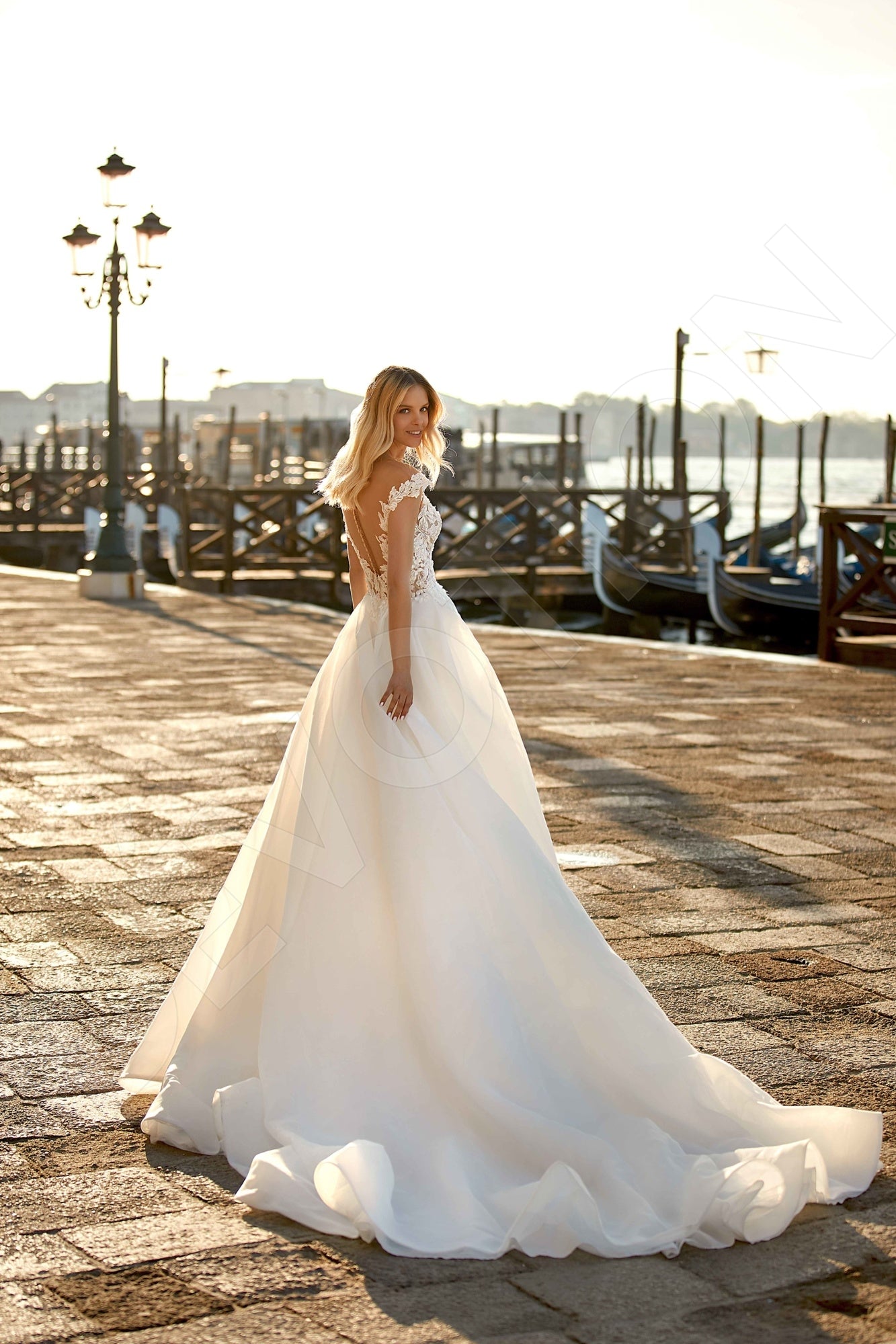 Sarina A-line Illusion Ivory Wedding dress 6