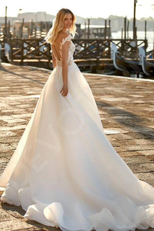 Sarina A-line Illusion Ivory Wedding dress
