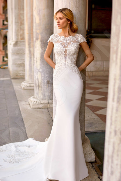 Scarla Trumpet/Mermaid Jewel Ivory Platinum Wedding dress Front