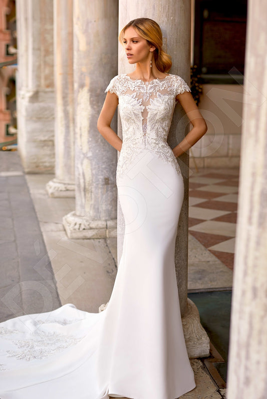 Scarla Trumpet/Mermaid Jewel Ivory Platinum Wedding dress