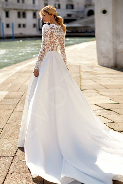 Seya A-line Deep V-neck Ivory Wedding dress Back