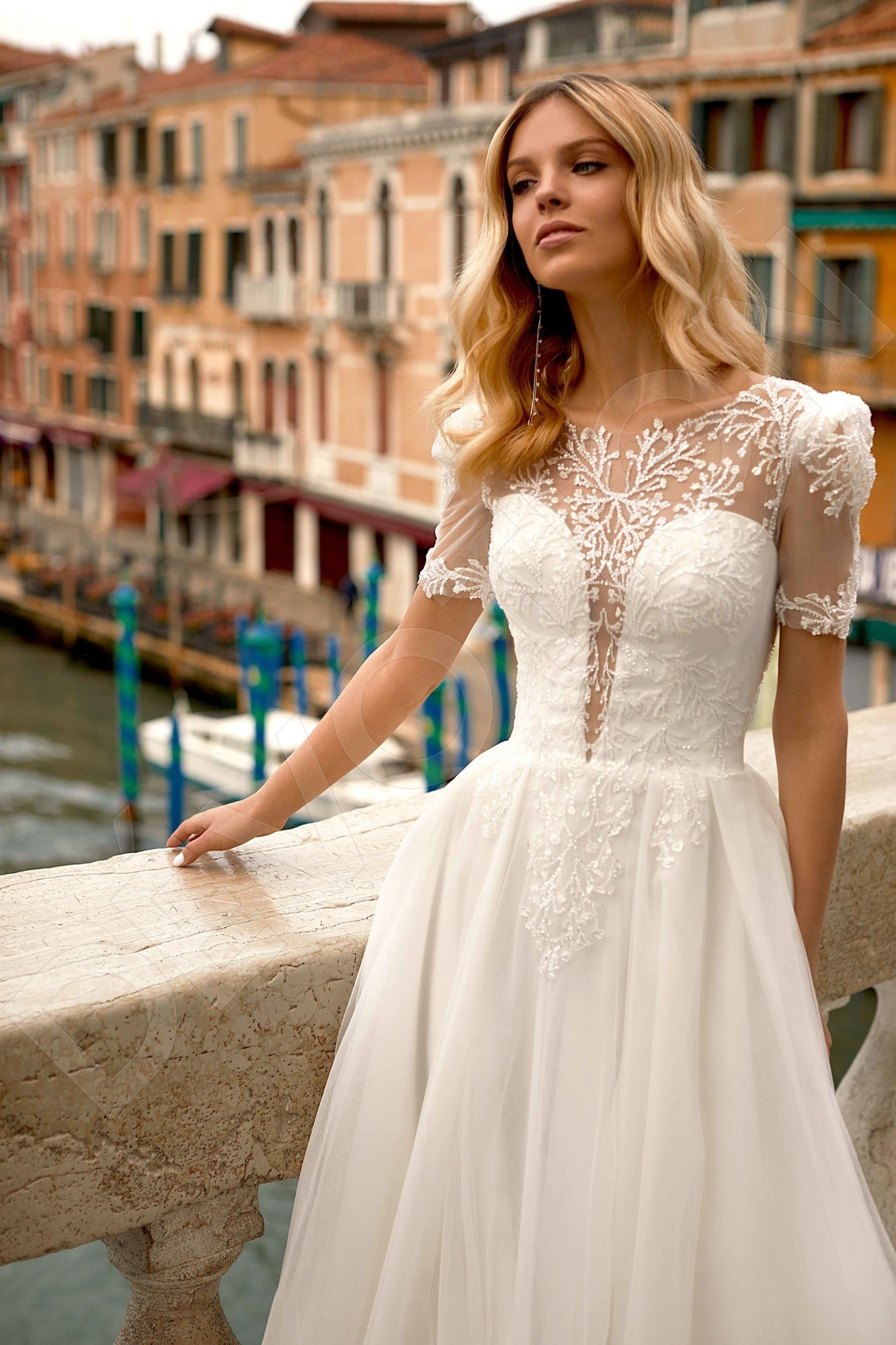Taris A-line Jewel Ivory Wedding dress
