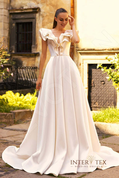 Dervila A-line Illusion Milk Wedding dress