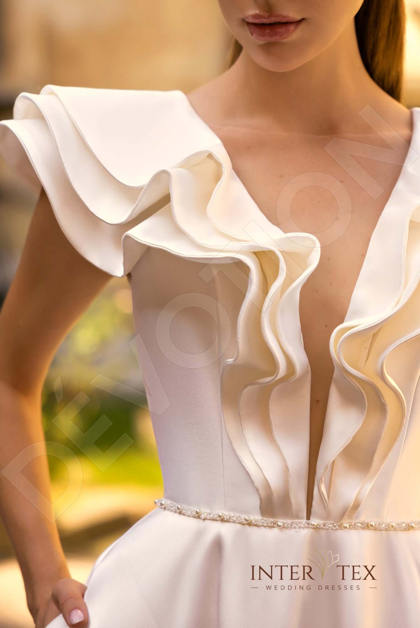 Dervila A-line Illusion Milk Wedding dress