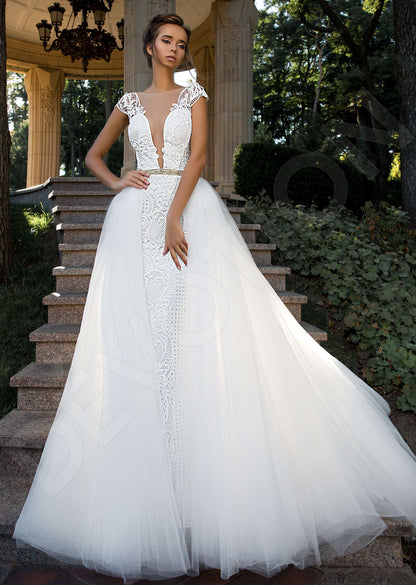 Taissa-Grace Princess/Ball Gown Short/ Cap sleeve Full back Wedding Dress Front
