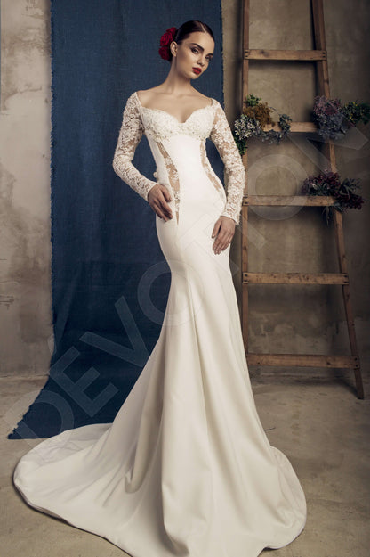 Rona Full back Trumpet/Mermaid Long sleeve Wedding Dress Front