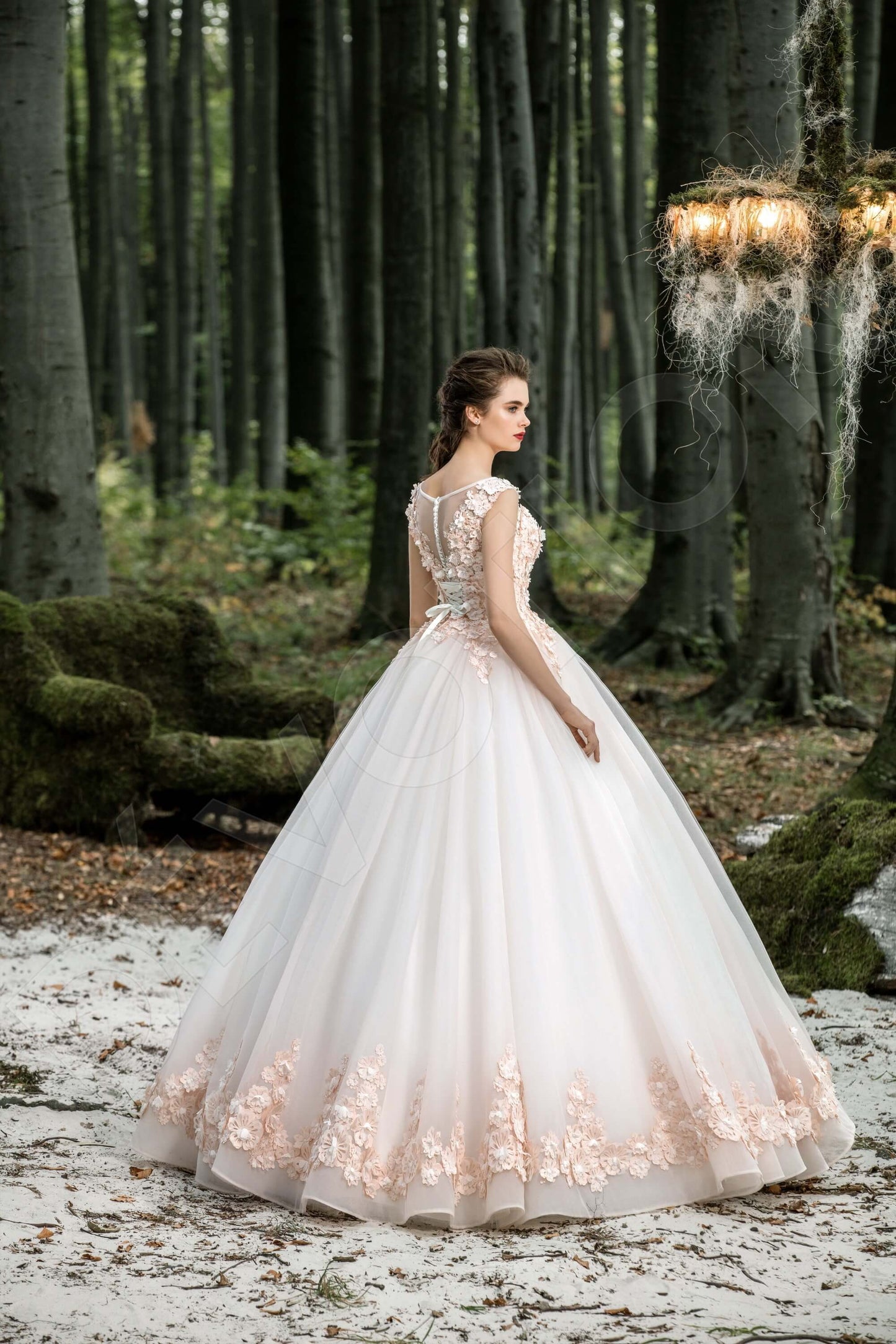 Ambrosia Illusion back Princess/Ball Gown Sleeveless Wedding Dress Back