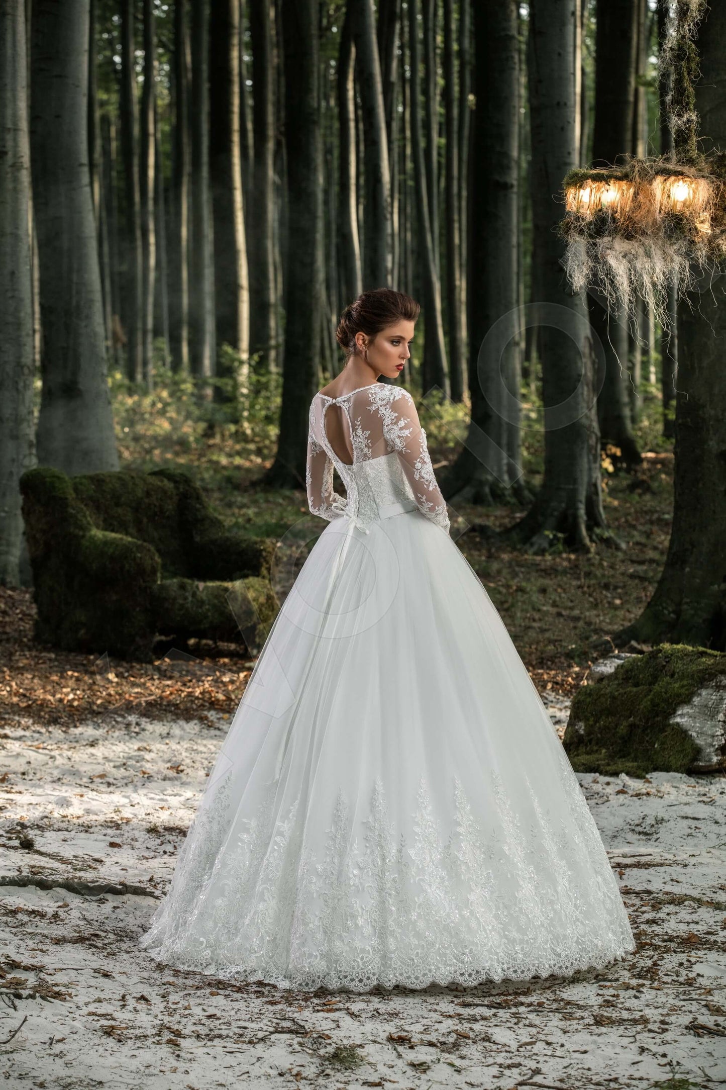 Octavia Open back Princess/Ball Gown Long sleeve Wedding Dress Back