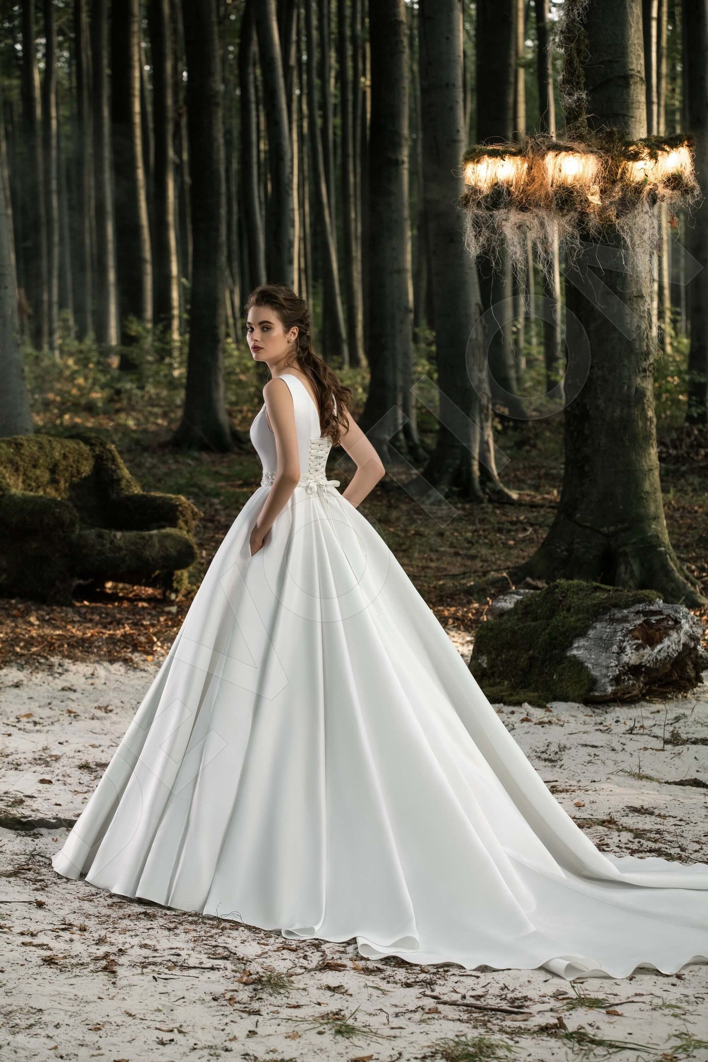 Taja Full back A-line Sleeveless Wedding Dress Back