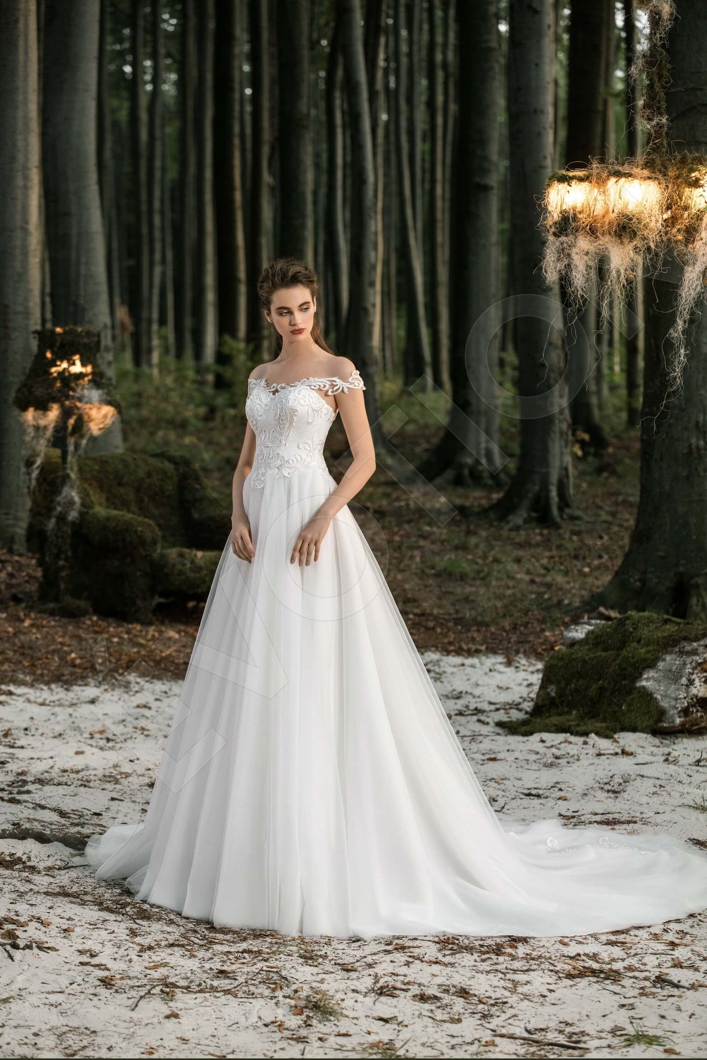 Annora Illusion back A-line Straps Wedding Dress 2