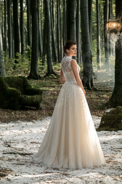 Olympia Illusion back A-line Sleeveless Wedding Dress Back