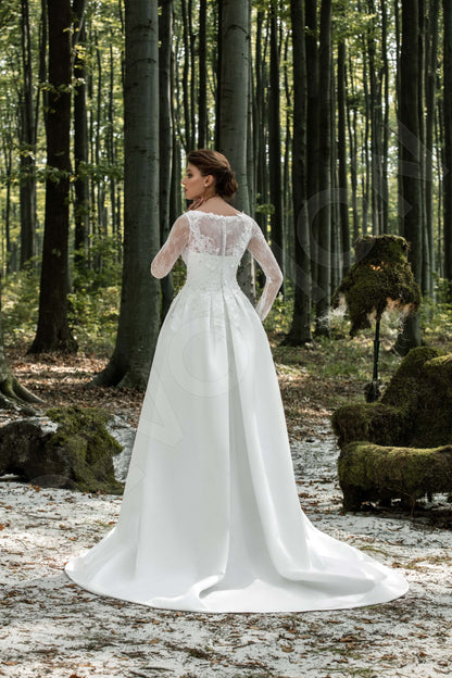 Eugenia Full back A-line Long sleeve Wedding Dress Back