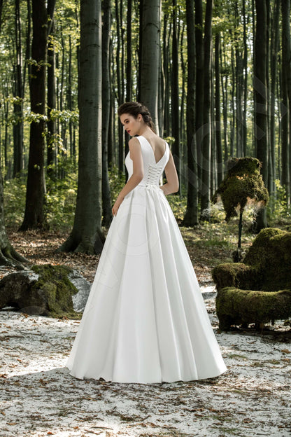Celestia Open back A-line Sleeveless Wedding Dress Back