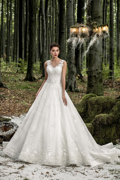 Philippa Full back A-line Sleeveless Wedding Dress 7