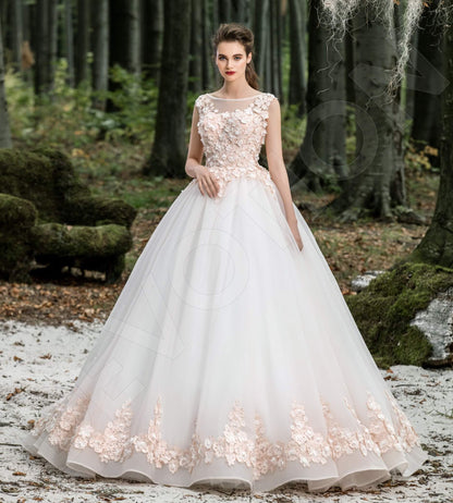 Ambrosia Illusion back Princess/Ball Gown Sleeveless Wedding Dress Front