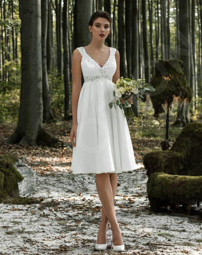 Camea Open back A-line Sleeveless Wedding Dress Front