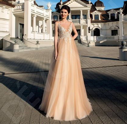 Daniella Open back A-line Sleeveless Wedding Dress Front