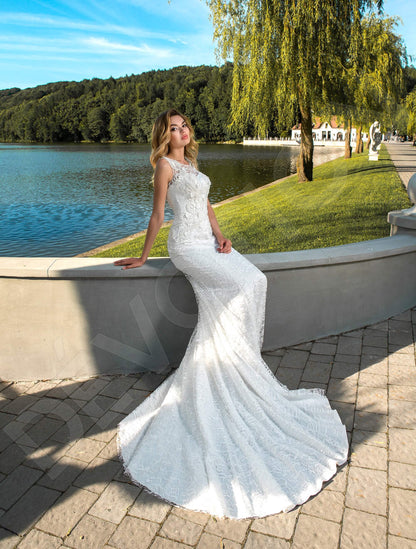 Luigina Open back Trumpet/Mermaid Sleeveless Wedding Dress 2