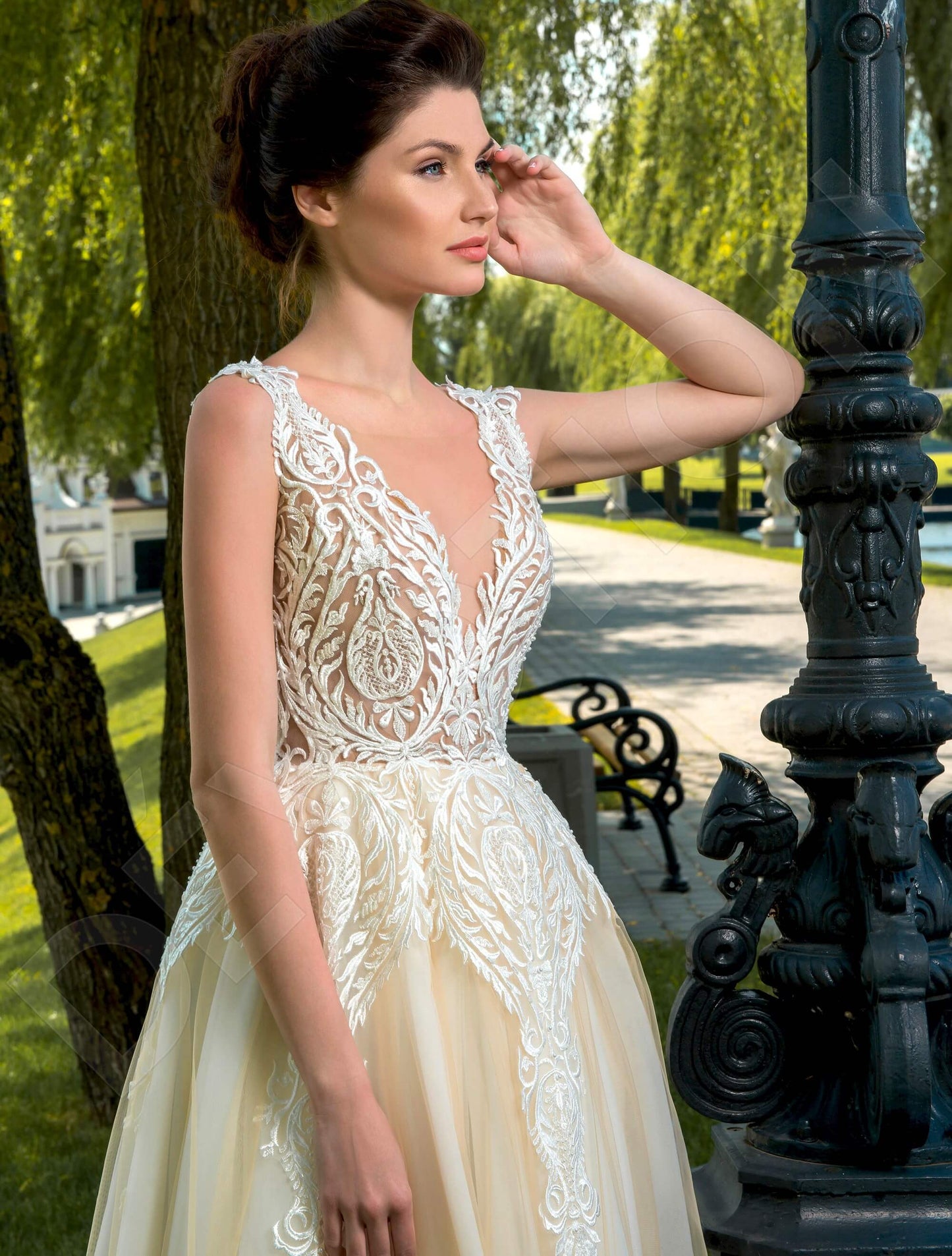 Floriena Open back A-line Sleeveless Wedding Dress 2