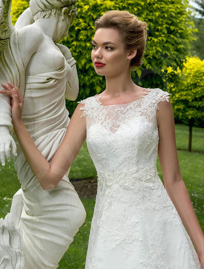 Jalise Open back A-line Sleeveless Wedding Dress 2
