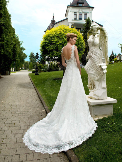 Jalise Open back A-line Sleeveless Wedding Dress Back