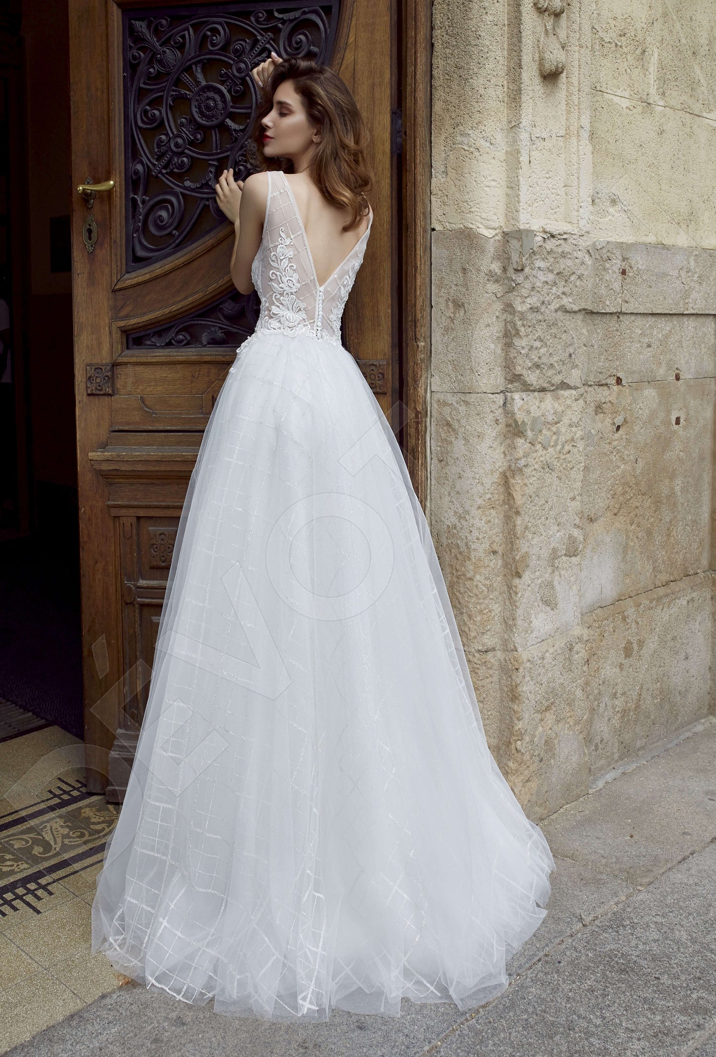 Zannya Open back A-line Sleeveless Wedding Dress 6
