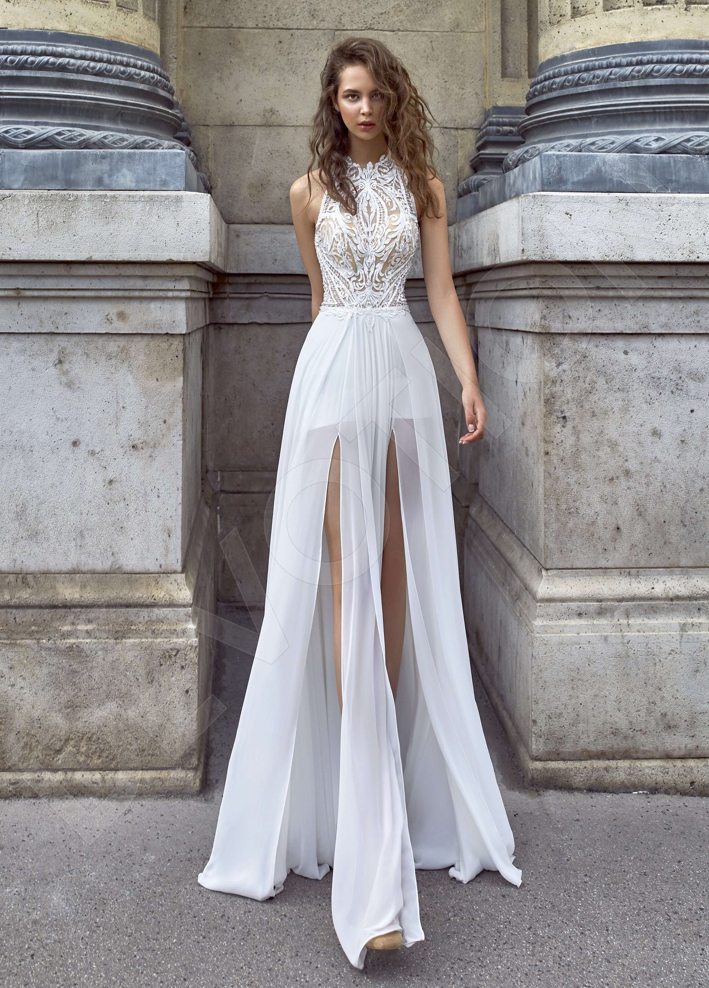 Gella Open back A-line Sleeveless Wedding Dress Front