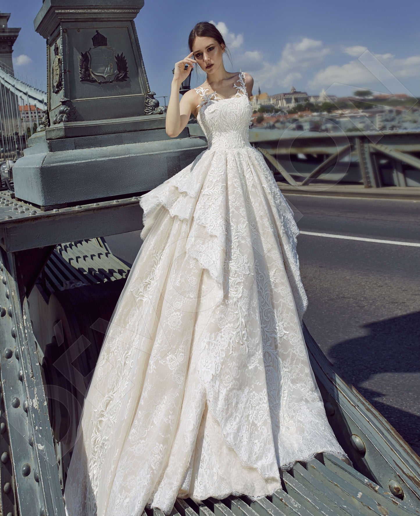 Filana Open back Princess/Ball Gown Sleeveless Wedding Dress Front