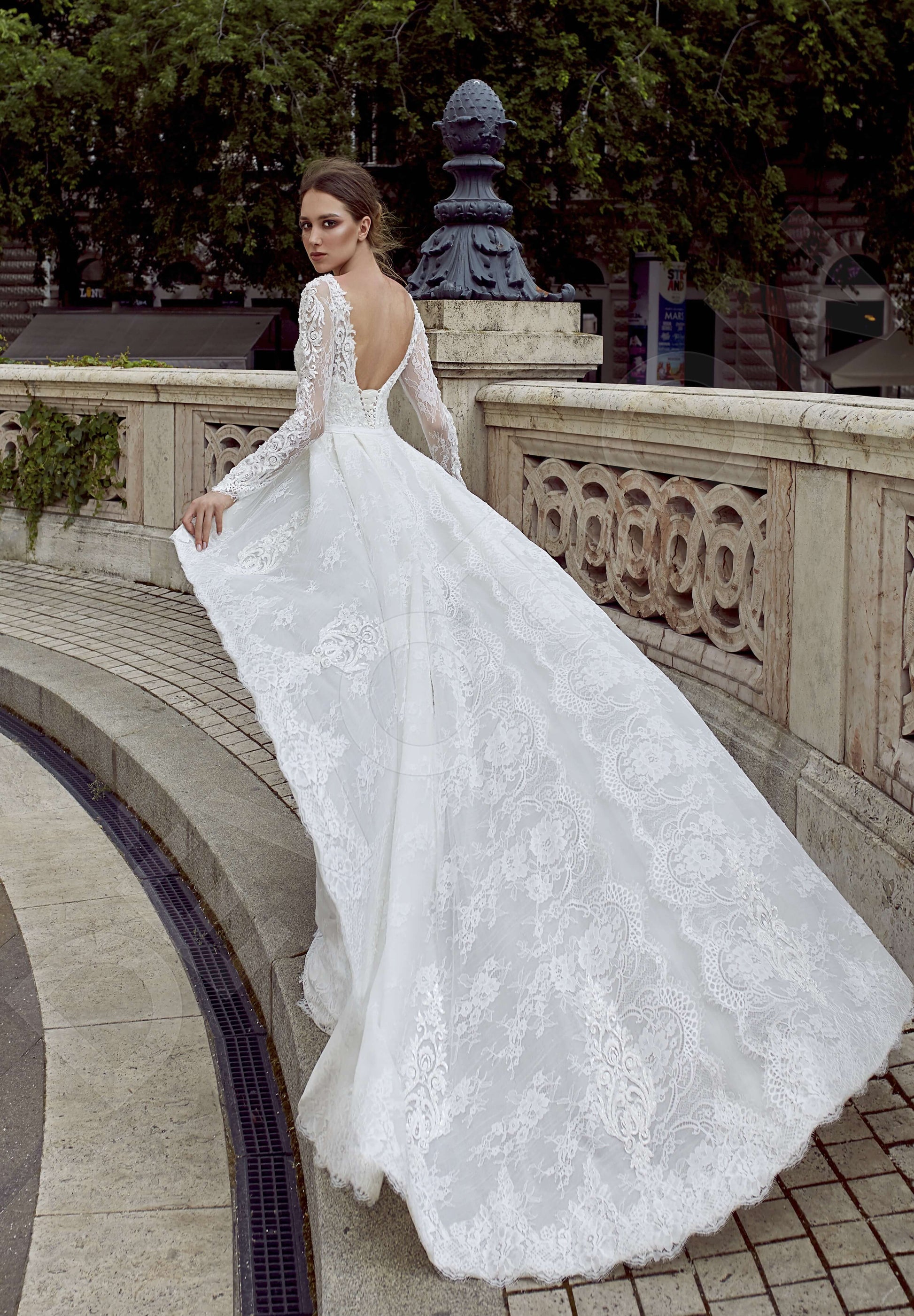 Agatha A-line Illusion White Wedding dress
