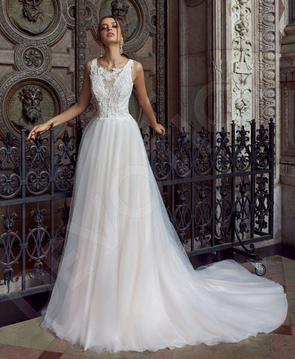 Gelaria Open back A-line Sleeveless Wedding Dress Front
