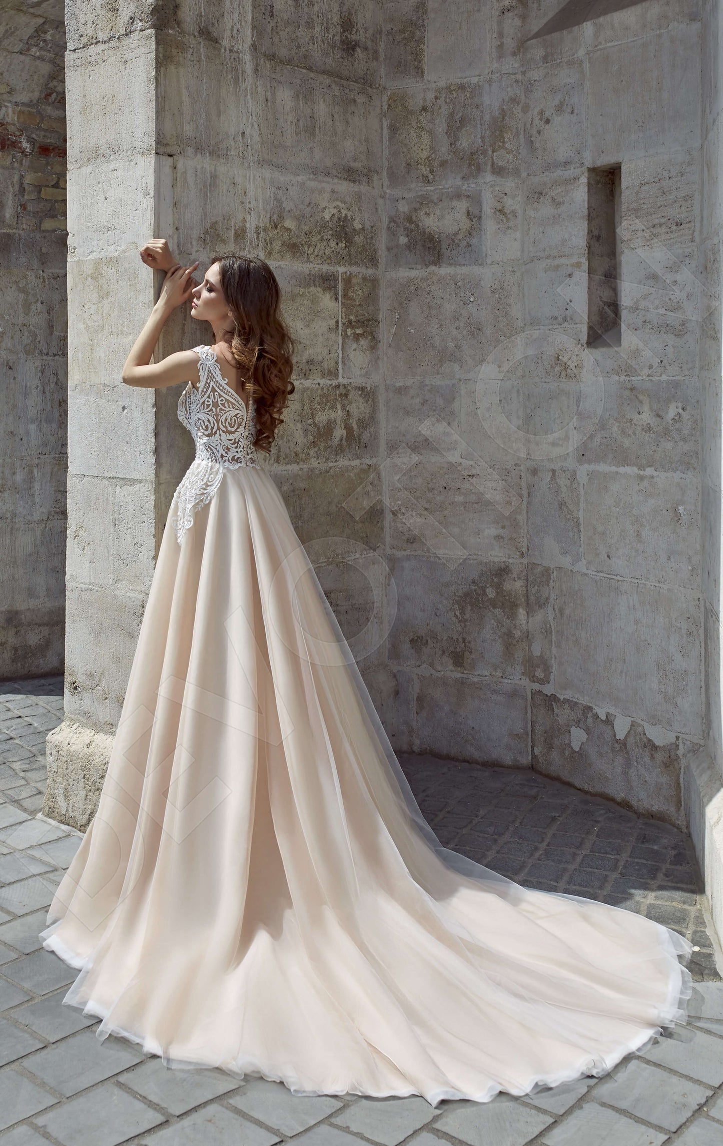 Lavita Open back A-line Sleeveless Wedding Dress Back