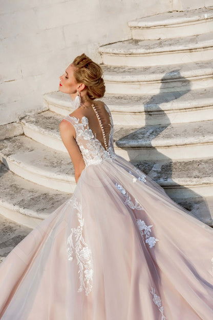 Dafny Illusion back Princess/Ball Gown Sleeveless Wedding Dress Back