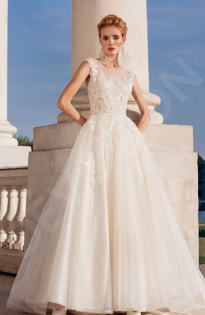Jevala Full back Princess/Ball Gown Sleeveless Wedding Dress Front