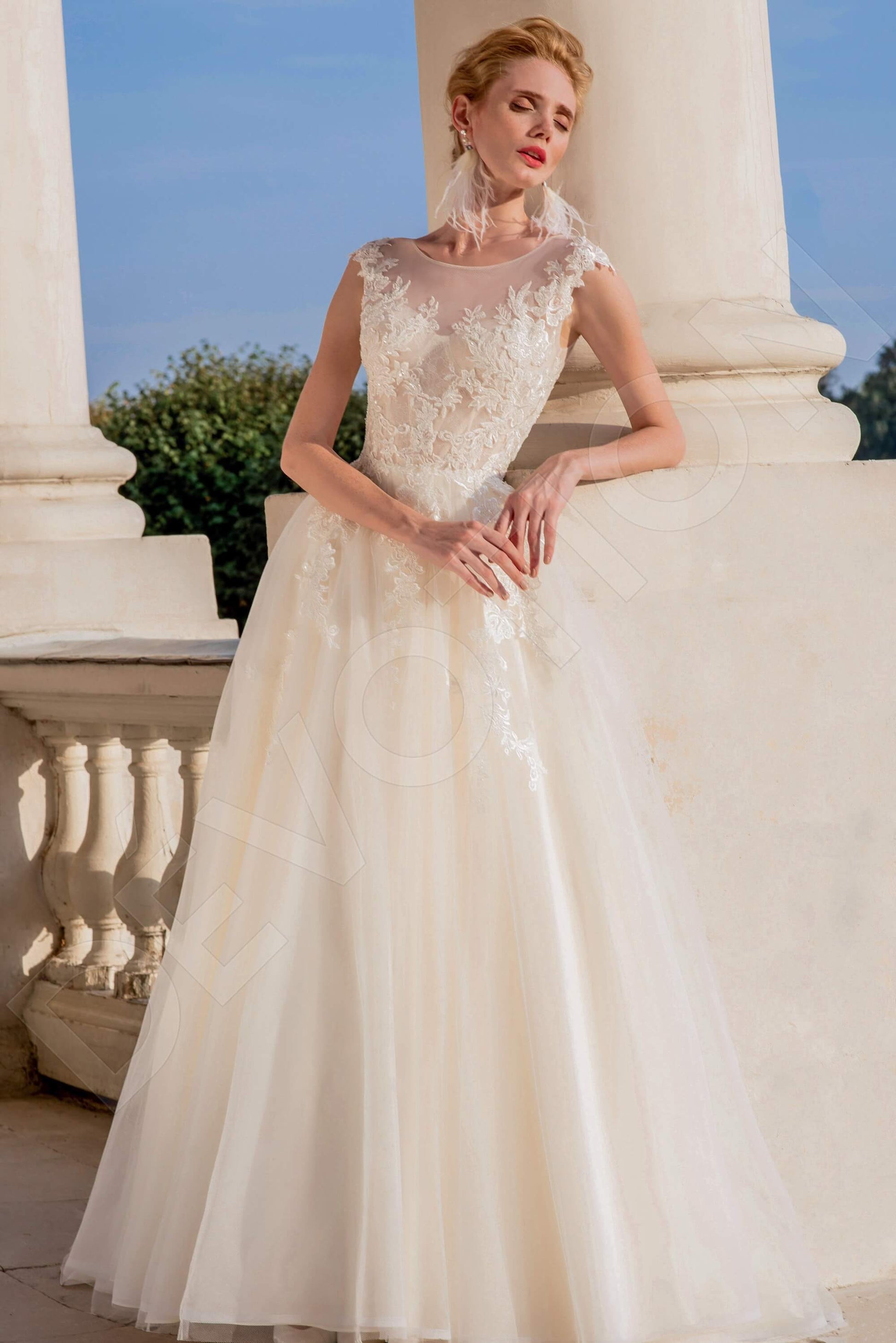 Jevala Princess/Ball Gown Jewel Powder Wedding dress
