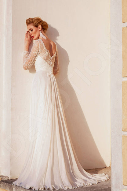 Miltia Open back A-line Long sleeve Wedding Dress 2