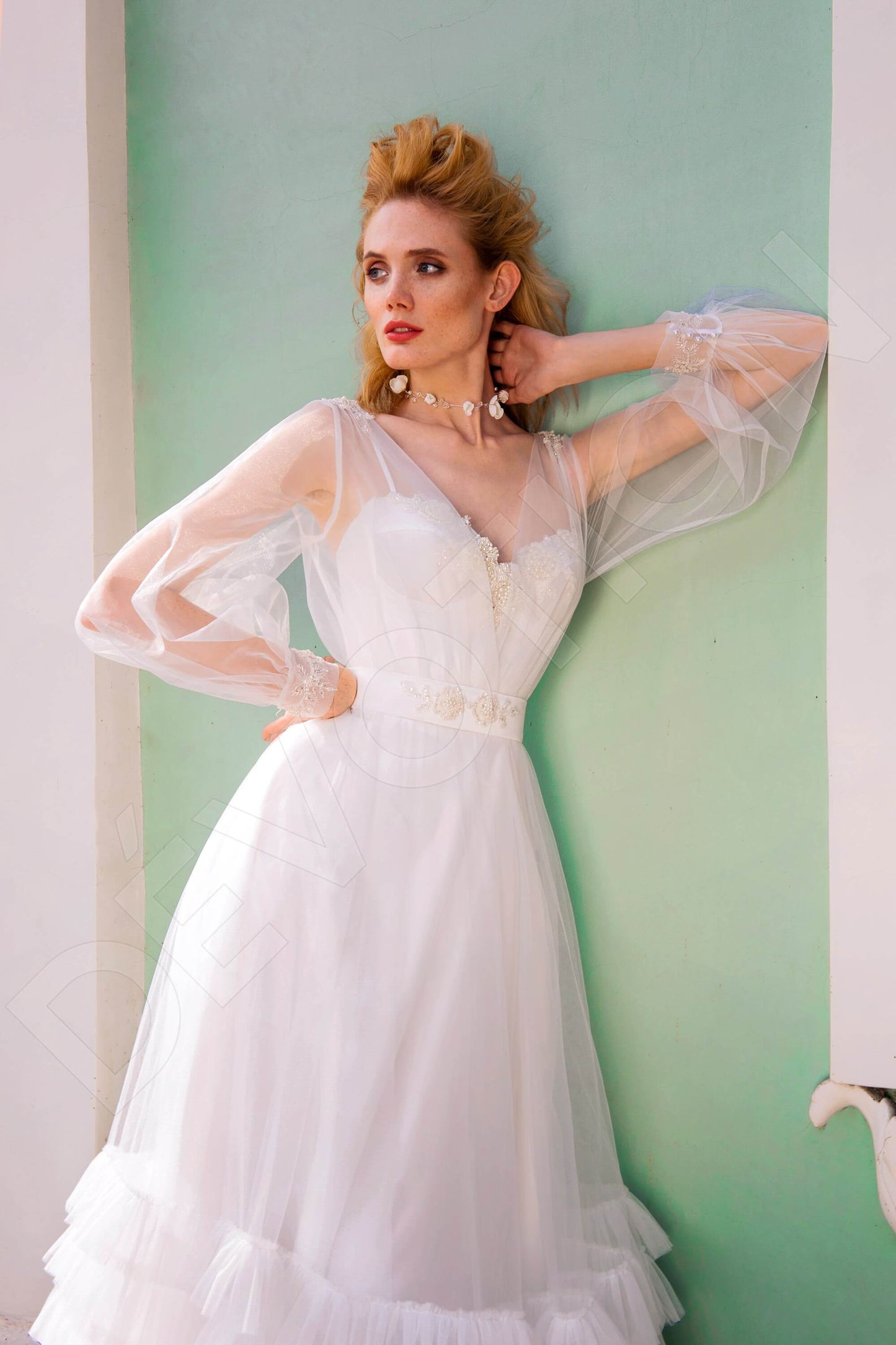 Ricoletta Open back A-line Long sleeve Wedding Dress 4