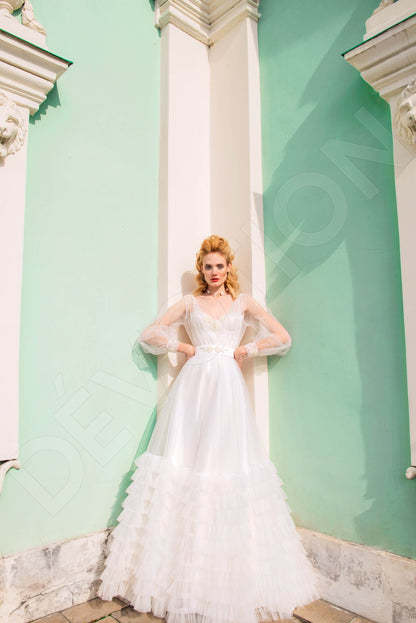 Ricoletta Open back A-line Long sleeve Wedding Dress 5